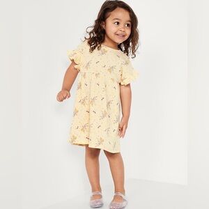 Old Navy Toddler Disney Tinkerbell Short Sleeve Yellow Graphic Dress